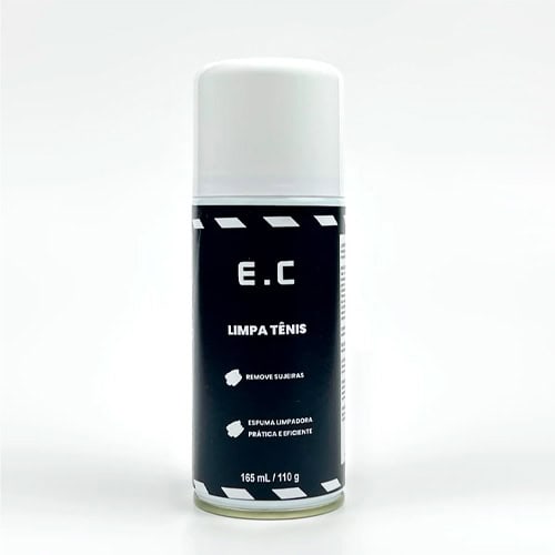 Frasco do Limpa Tênis Espaço.Con, produto desenvolvido para limpeza e manutenção de diversos materiais de tênis.